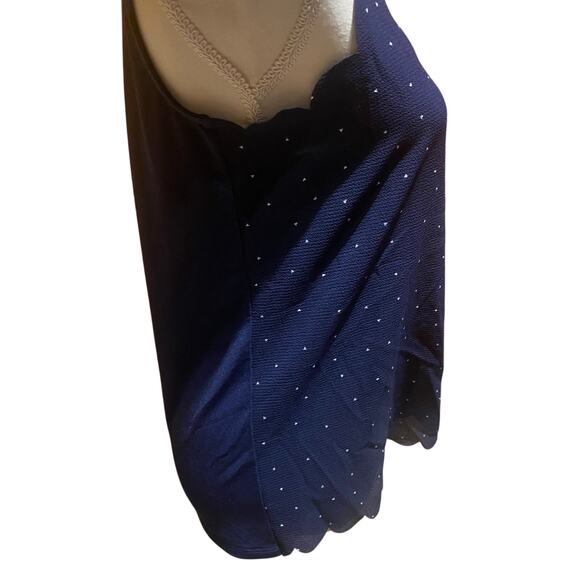 Elle Size XS Fairy Cottage Scalloped Hem New with Tags sleeveless blouse Navy - Picture 2 of 8